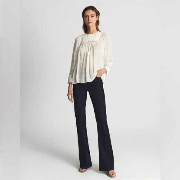 REISS NWT MARCIA LADDER INTEREST
BLOUSE in White/Cream Size 6 - Picture 7 of 11